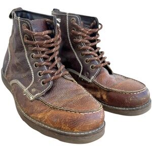 Crevo Mens - Leather Upper ‘Buck’ Lace Up  Ankle Boots - Size 8.5